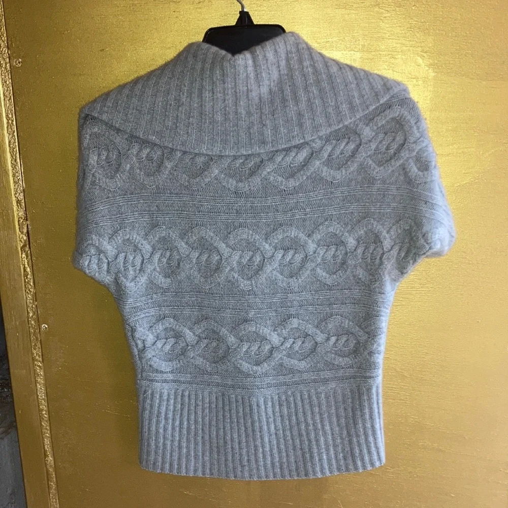 RARE WHITE + WARREN Grey Cashmere Zip Sweater